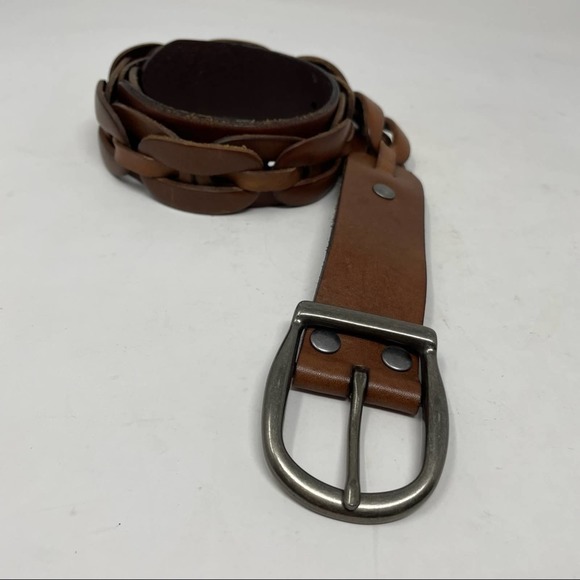 Banana Republic leather trim rafael woven statement belt Banana Republic | Accessories | Banana Republic Braided Tan  main image 3